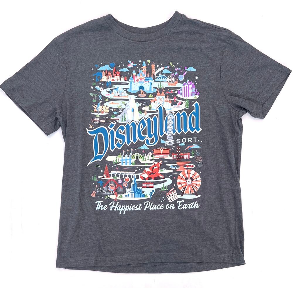 Disneyland Resort Attractions Opening Day Grey Adut T-Shirt - Size Small - NWT